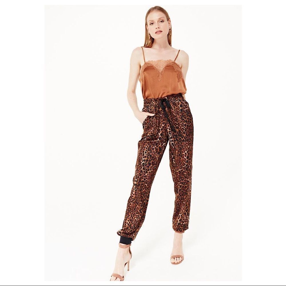 Cami NYC-“ZOE” Animal Silk High Rise Printed Joggers (Small)